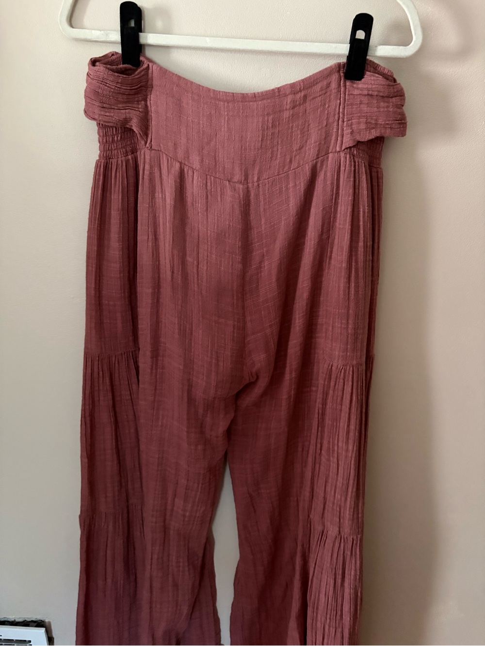 Free People One Good Day Wide Leg pants sz Large gauzy mauve pink - Picture 8 of 12